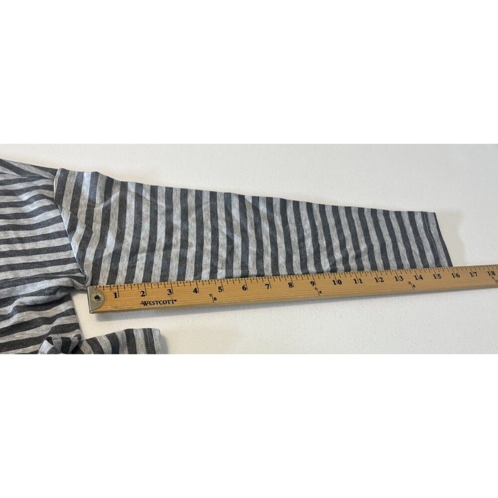 NWT Eileen Fisher Striped Cozy Brushed Terry Round Neck Long Box-Top Size Small - Picture 13 of 16